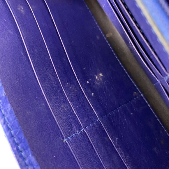 JIMMY CHOO Blue Silver Snake Skin Leather Clutch Handbag - Picture 6 of 6